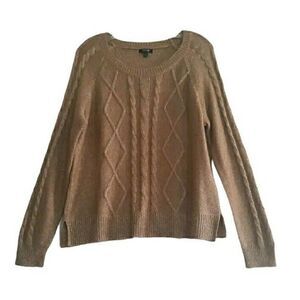 Apt 9 Sweater Top Womens Large Gold Metallic Sparkle Long Sleeves